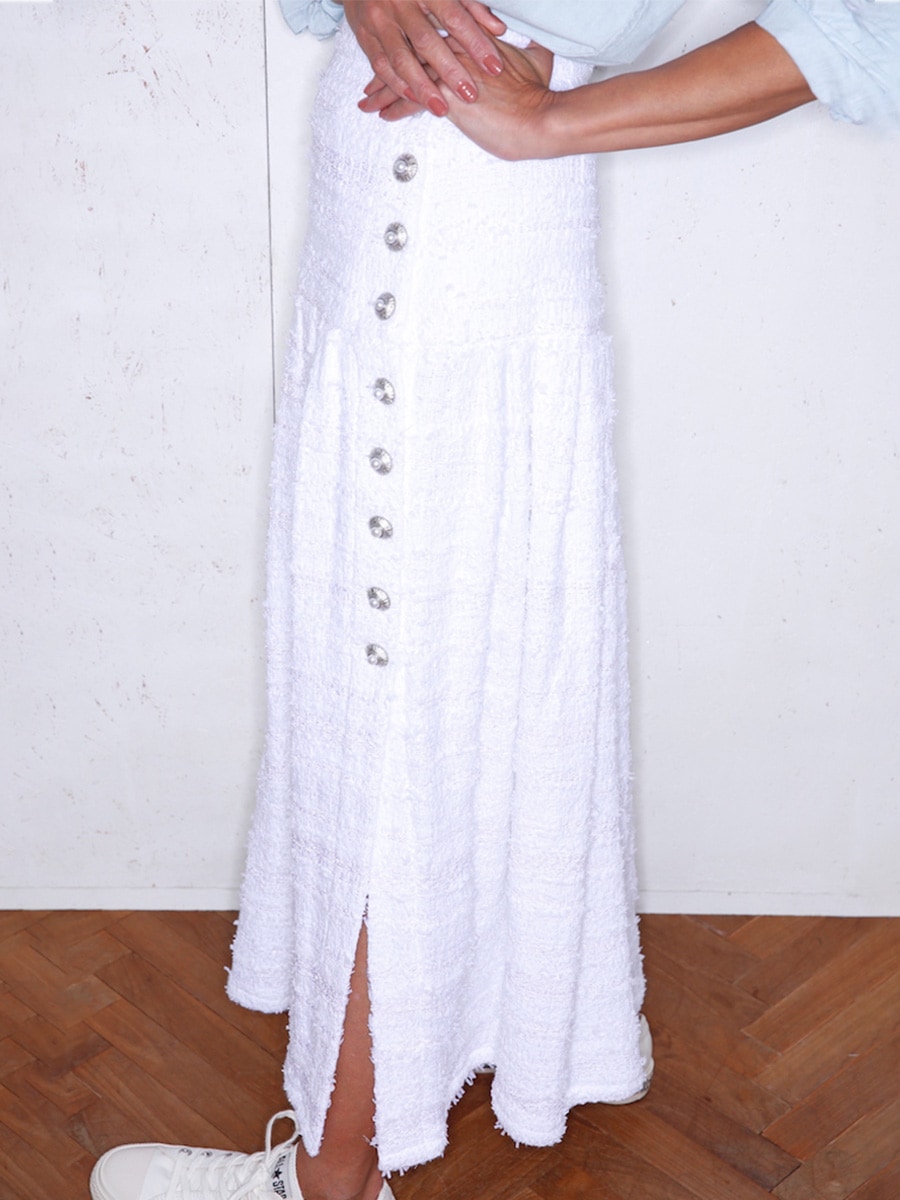 SOLD OUT＞GATHER LONG SKIRT TWEED | SKIRT | MADISONBLUE