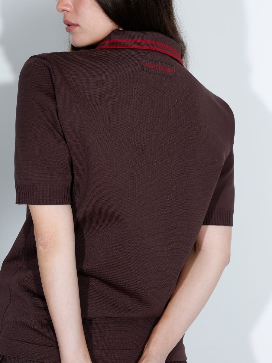 DOUBLE STRIPE COLLAR POLO KNIT | KNIT | MADISONBLUE