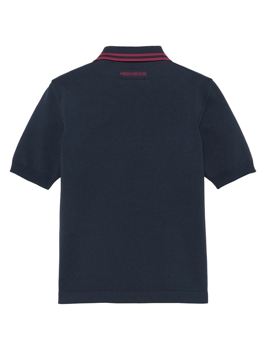 マディソンブルー　POLO KNIT MADISONBLUE/CROCHET POLO KNIT – THREE DOTS TURQUOISE