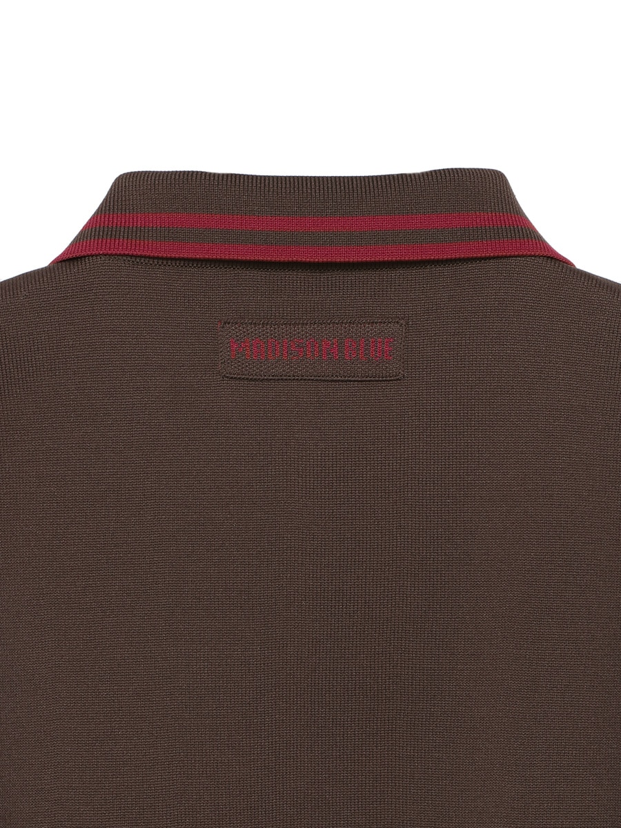 DOUBLE STRIPE COLLAR POLO KNIT