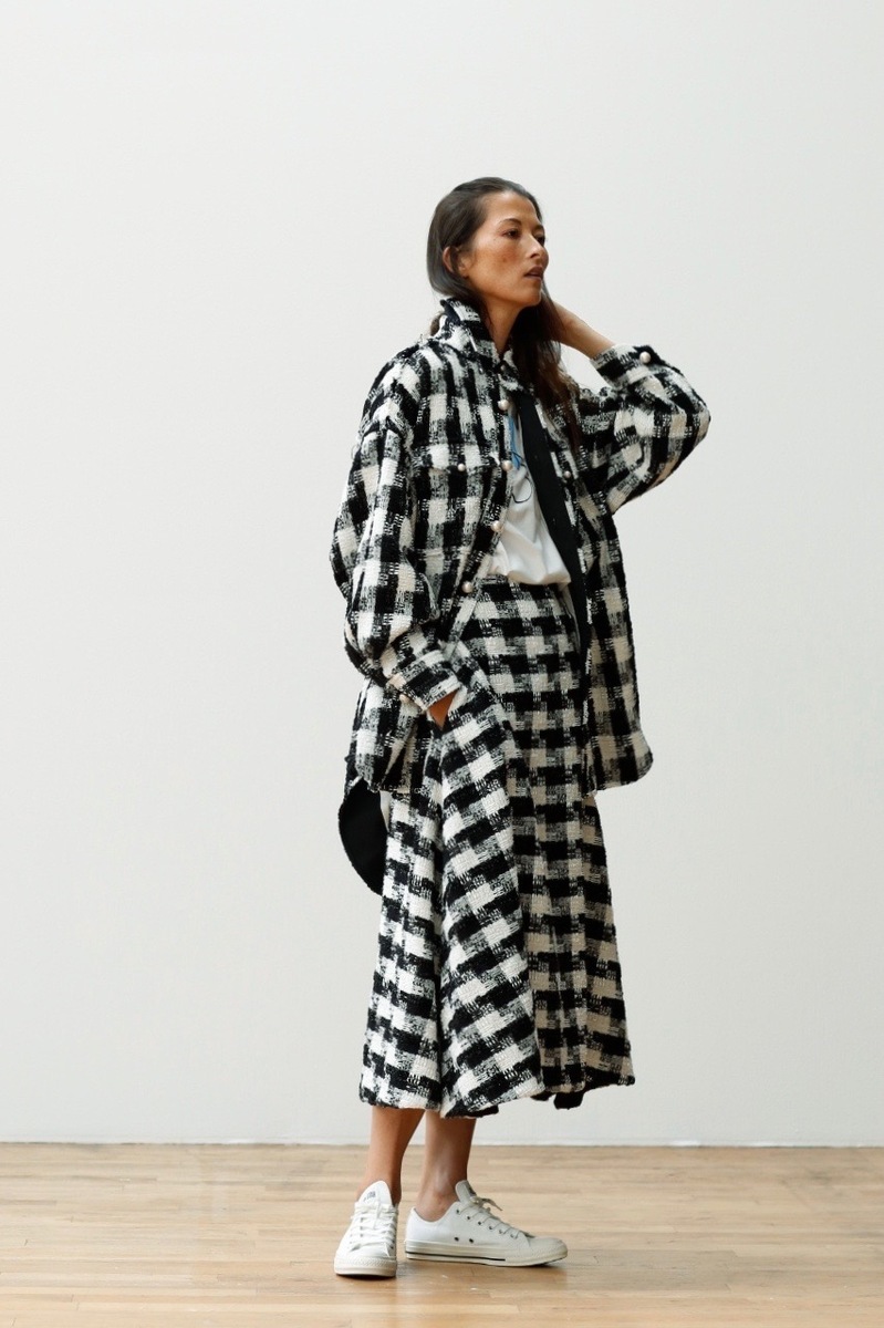 MI-MOLLET FLARE SK CHECK TWEED