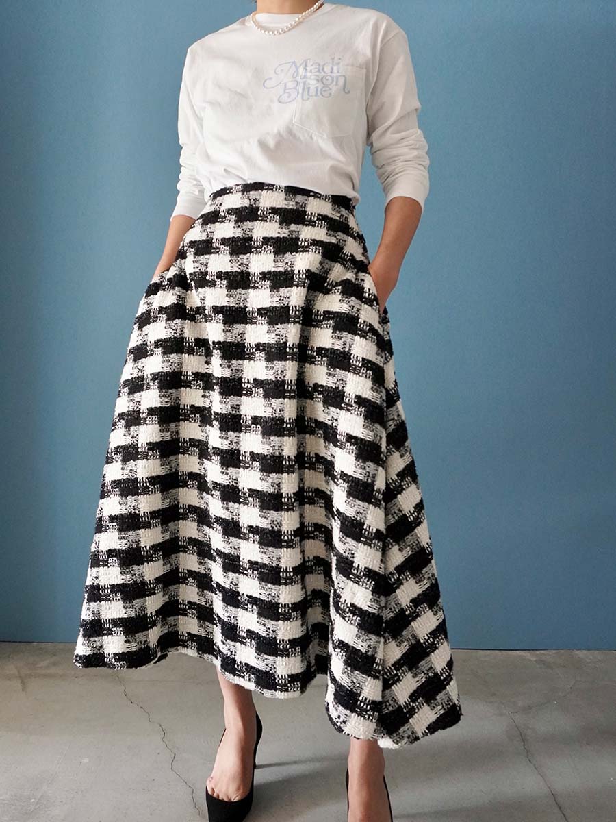 MI-MOLLET FLARE SK CHECK TWEED