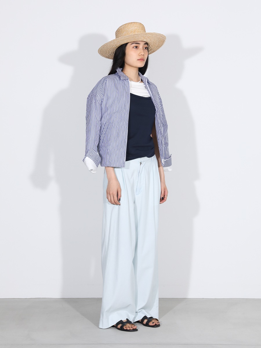 PLEATED WIDE LEG PT CHAMBRAY（VW）