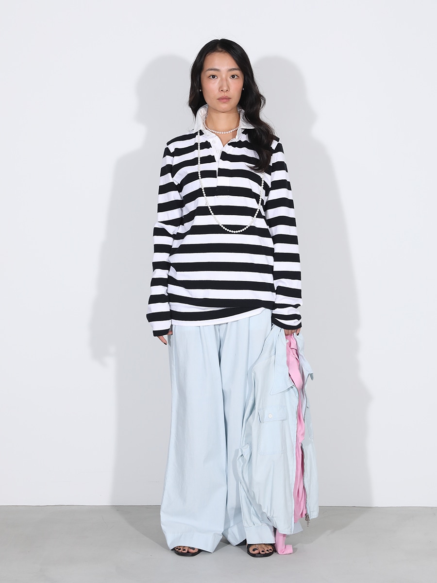 PLEATED WIDE LEG PT CHAMBRAY（VW）