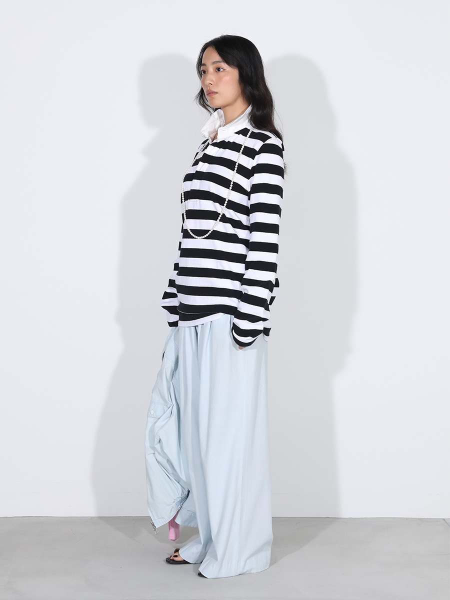 PLEATED WIDE LEG PT CHAMBRAY（VW）