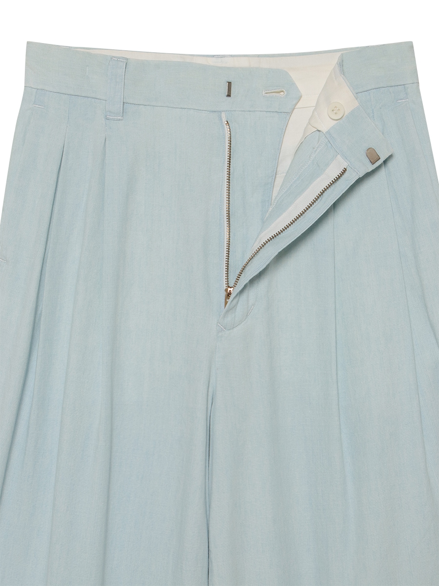 PLEATED WIDE LEG PT CHAMBRAY（VW）