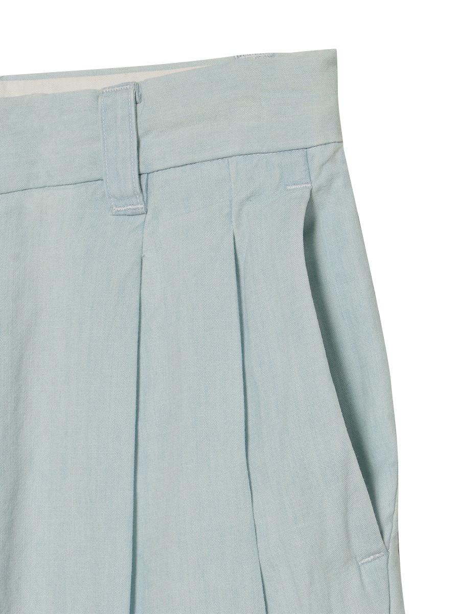 PLEATED WIDE LEG PT CHAMBRAY（VW）