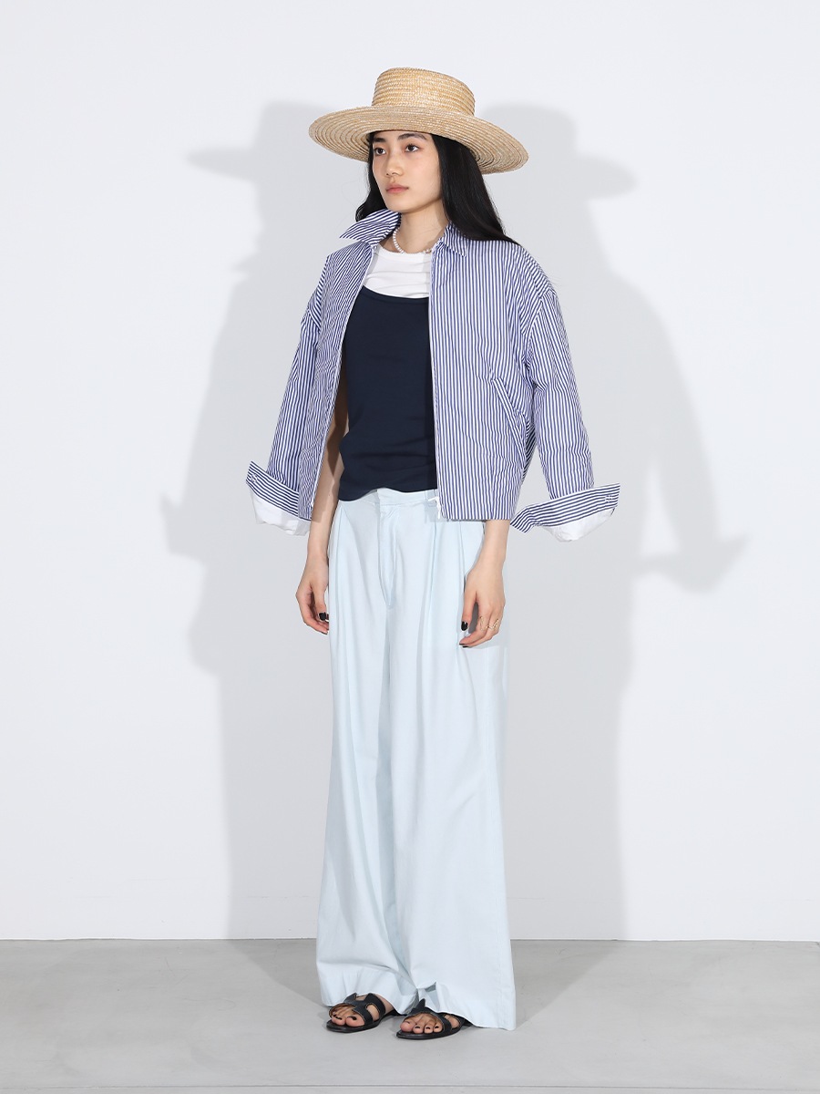 PLEATED WIDE LEG PT CHAMBRAY（VW）