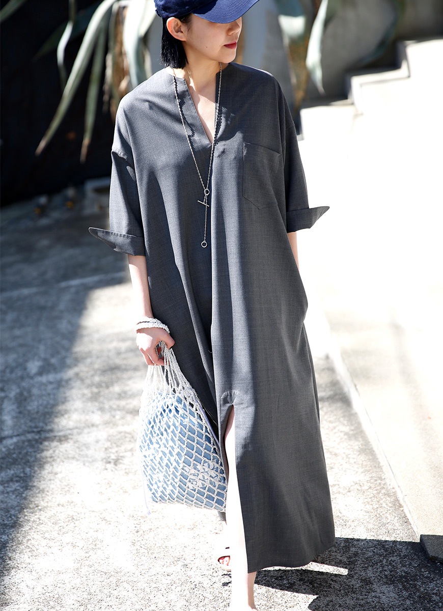SOLD OUT＞NO COLLAR VOLUME OP W TROPICAL | ONE-PIECE