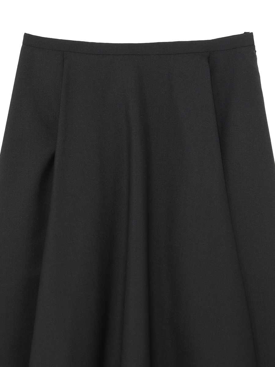 TUCKED MI-MOLLET FLARE SKIRT W TRO