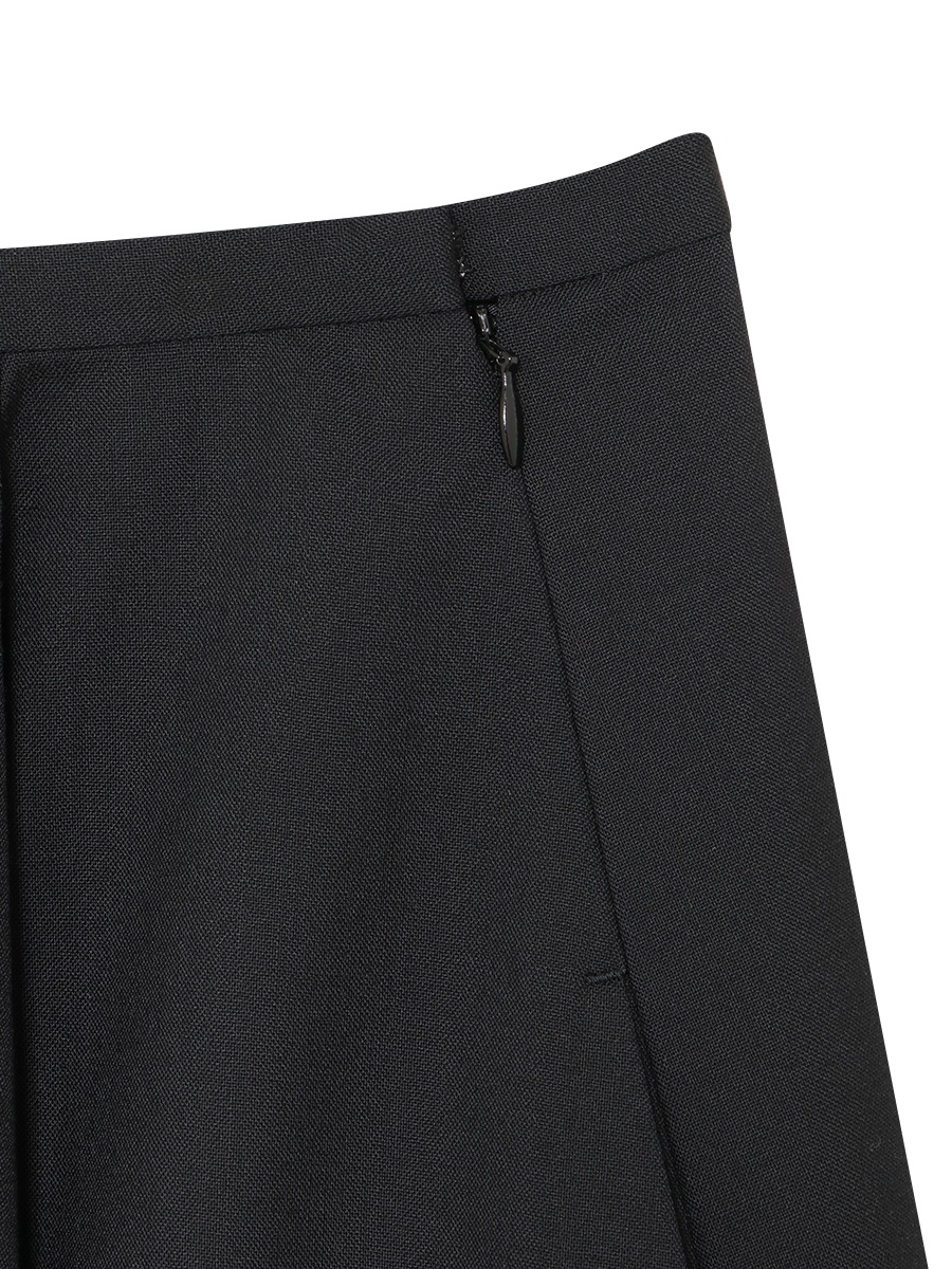 TUCKED MI-MOLLET FLARE SKIRT W TRO