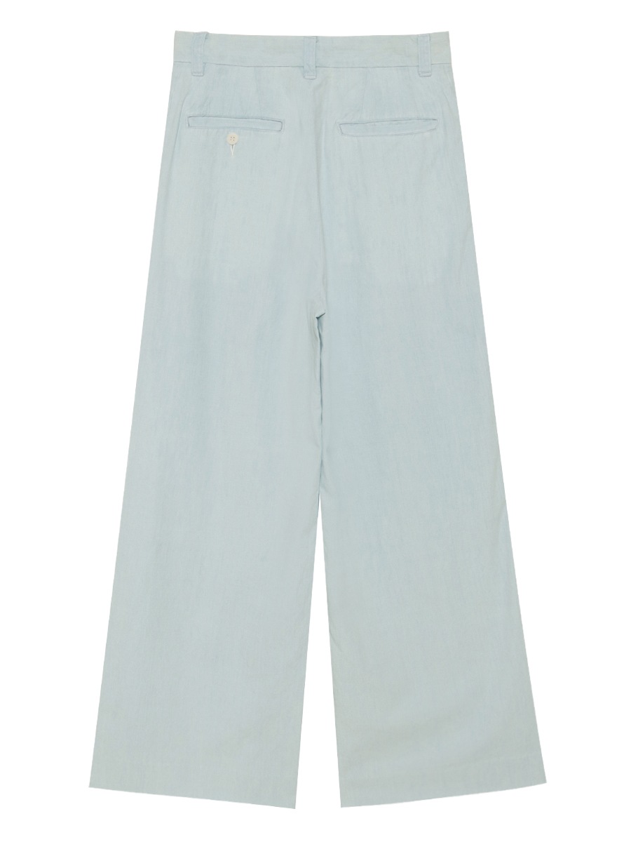 PLEATED WIDE LEG PT CHAMBRAY(VW)MNS