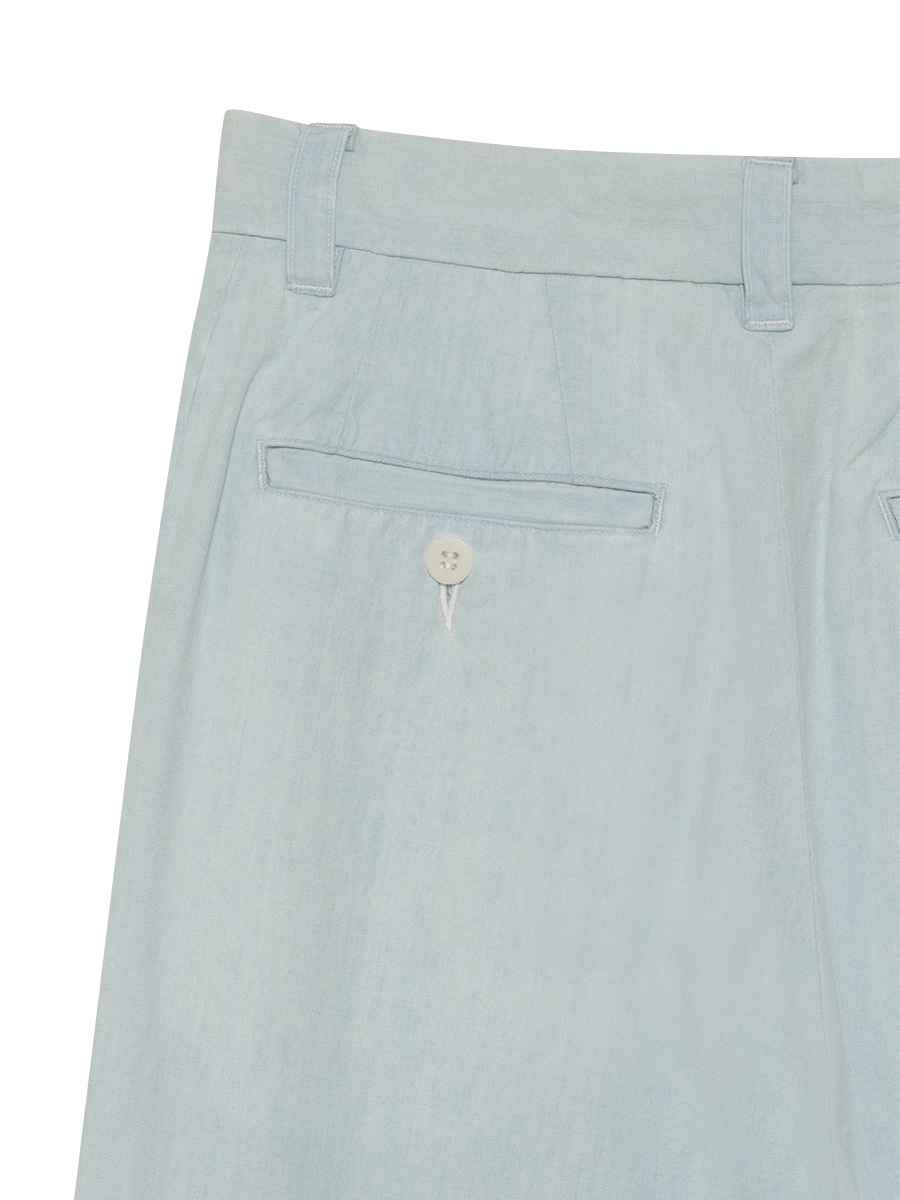 PLEATED WIDE LEG PT CHAMBRAY(VW)MNS