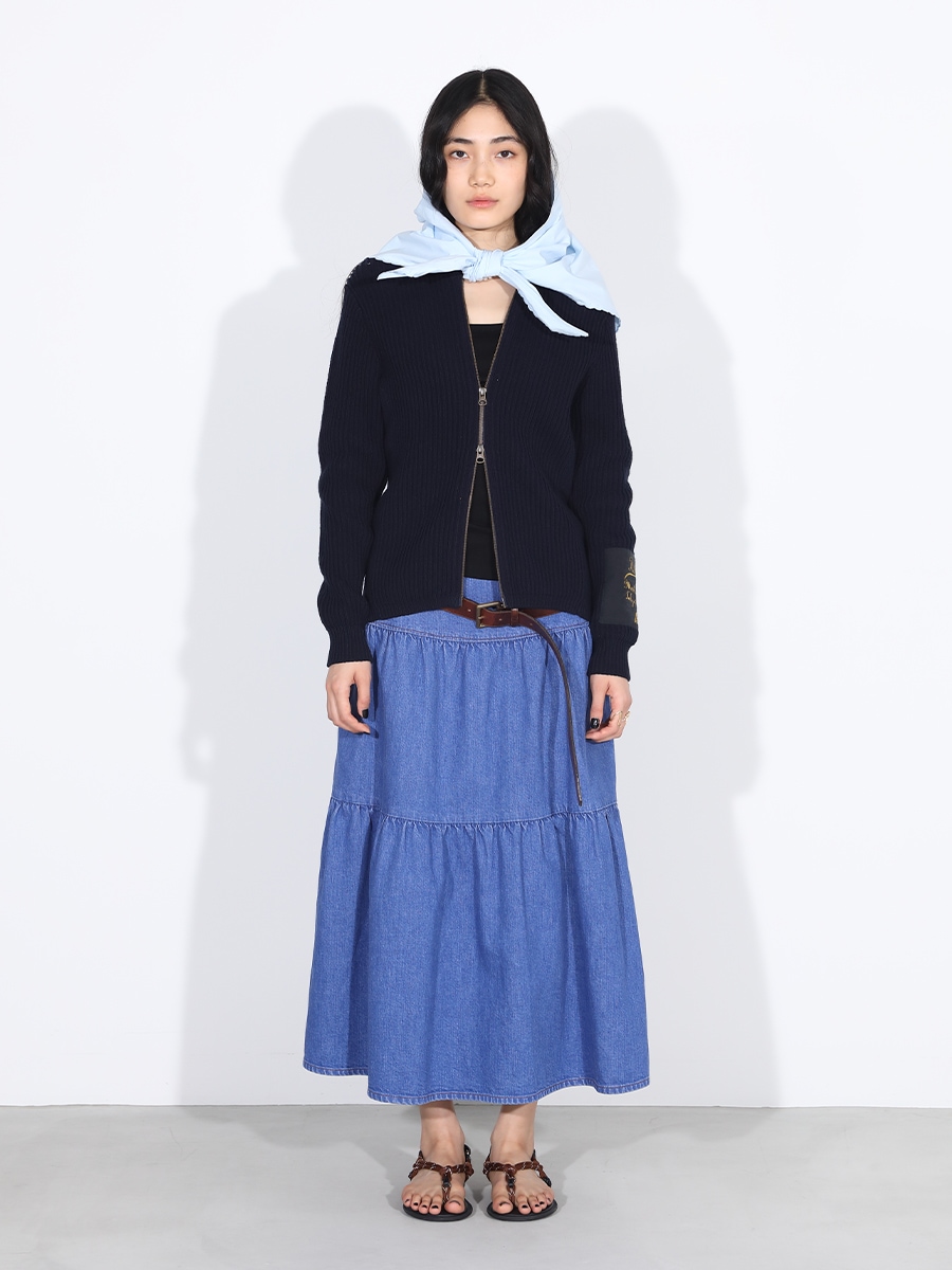 SCARF  SCALLOPED EMBROIDERY C/LI