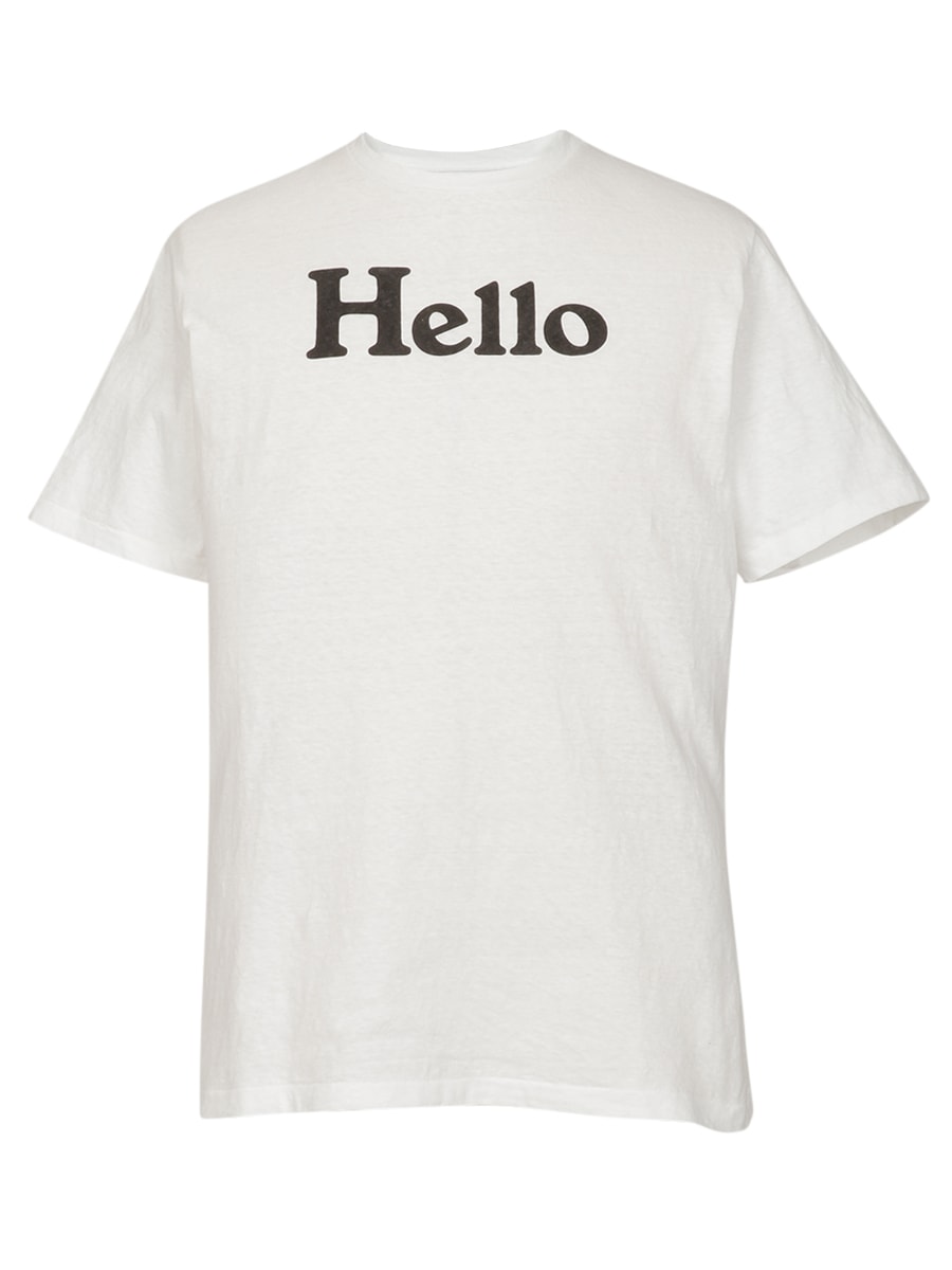 HELLO CREW NECK TEE MNS WHITE 04