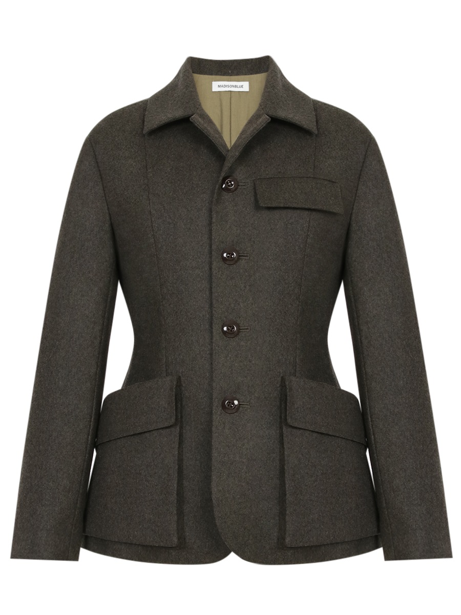 WAIST SHAPED MILITARY JK FLANNEL | JACKET | MADISONBLUE