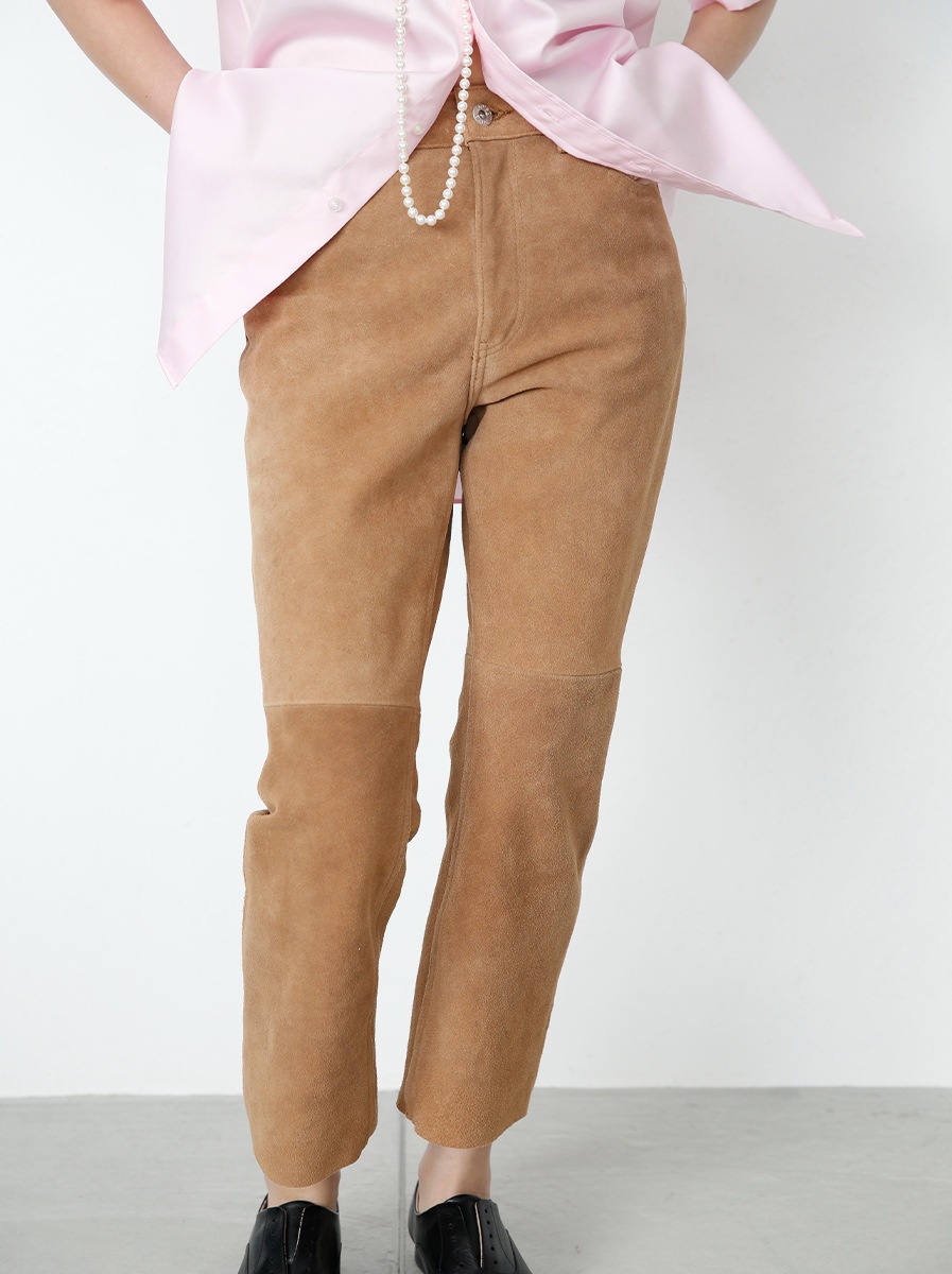 HEM CUT FLARE PT SUEDE