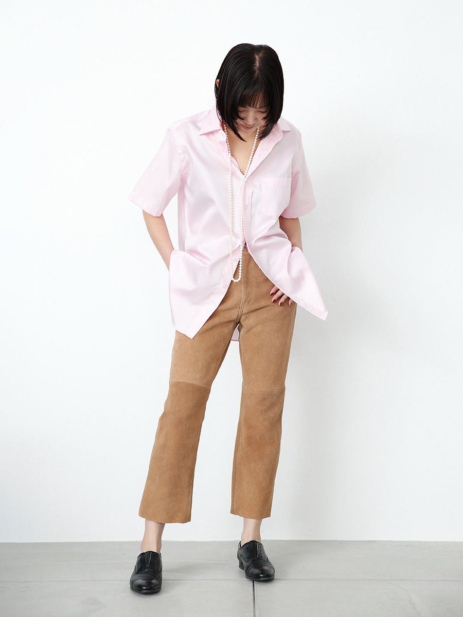 HEM CUT FLARE PT SUEDE
