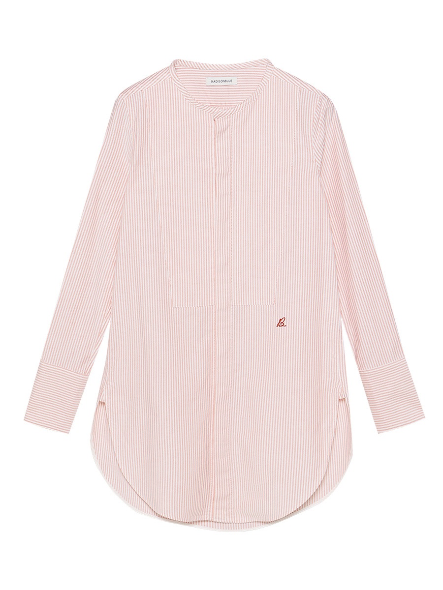 NO COLLAR LONG SH OX STRIPE