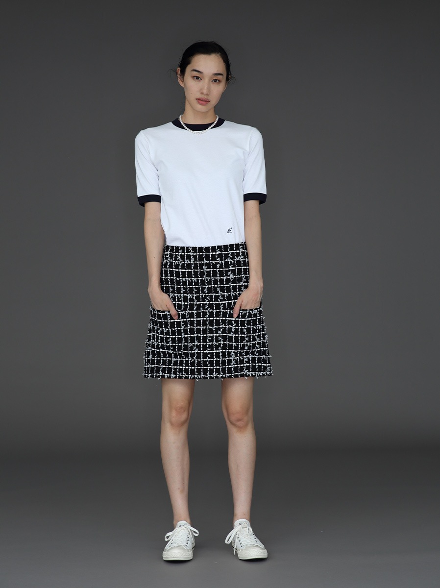 LOW WAIST PATCH-P MINI SK TWEED
