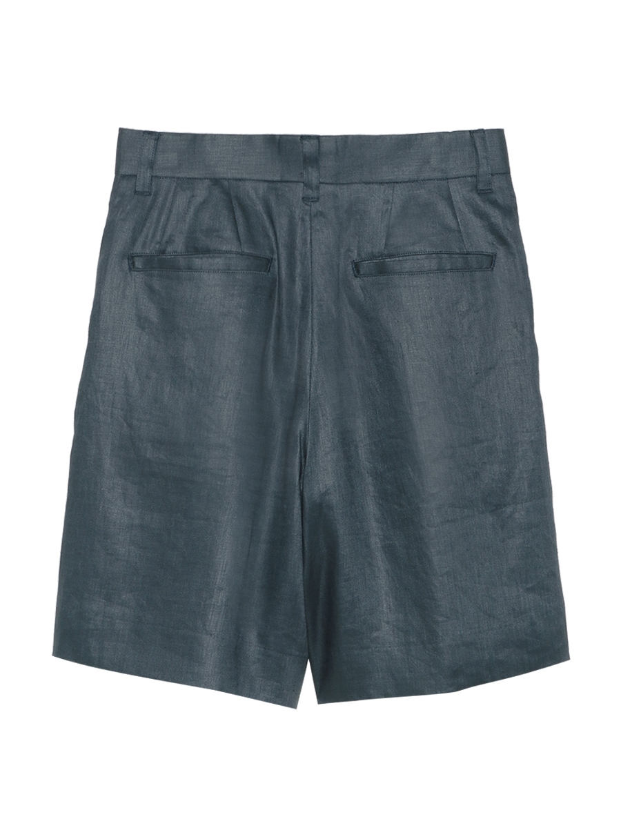 WIDE TUCK SHORTS LINEN