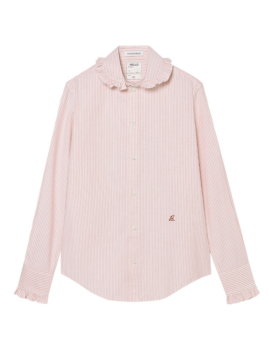 ROUND COLLAR FRILL SH OX STRIPE