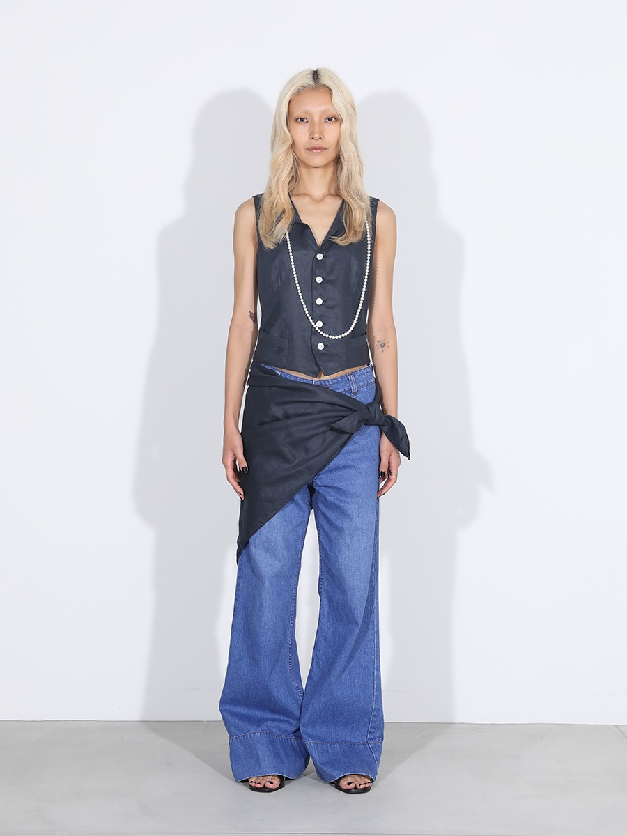 BAGGY FLARE PANTS DENIM