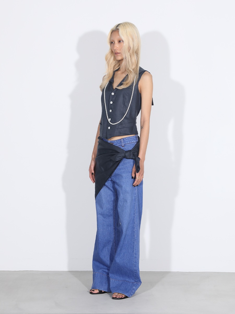 BAGGY FLARE PANTS DENIM