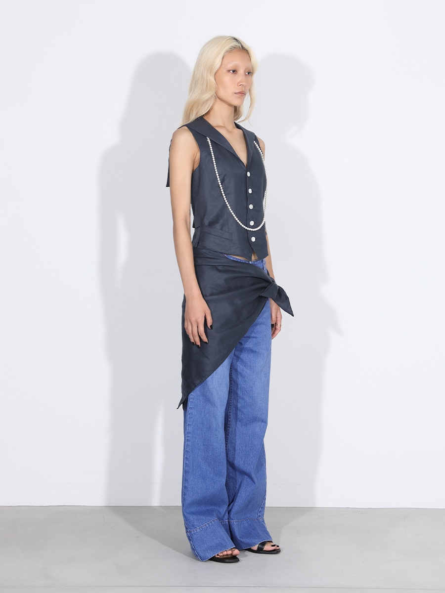 BAGGY FLARE PANTS DENIM