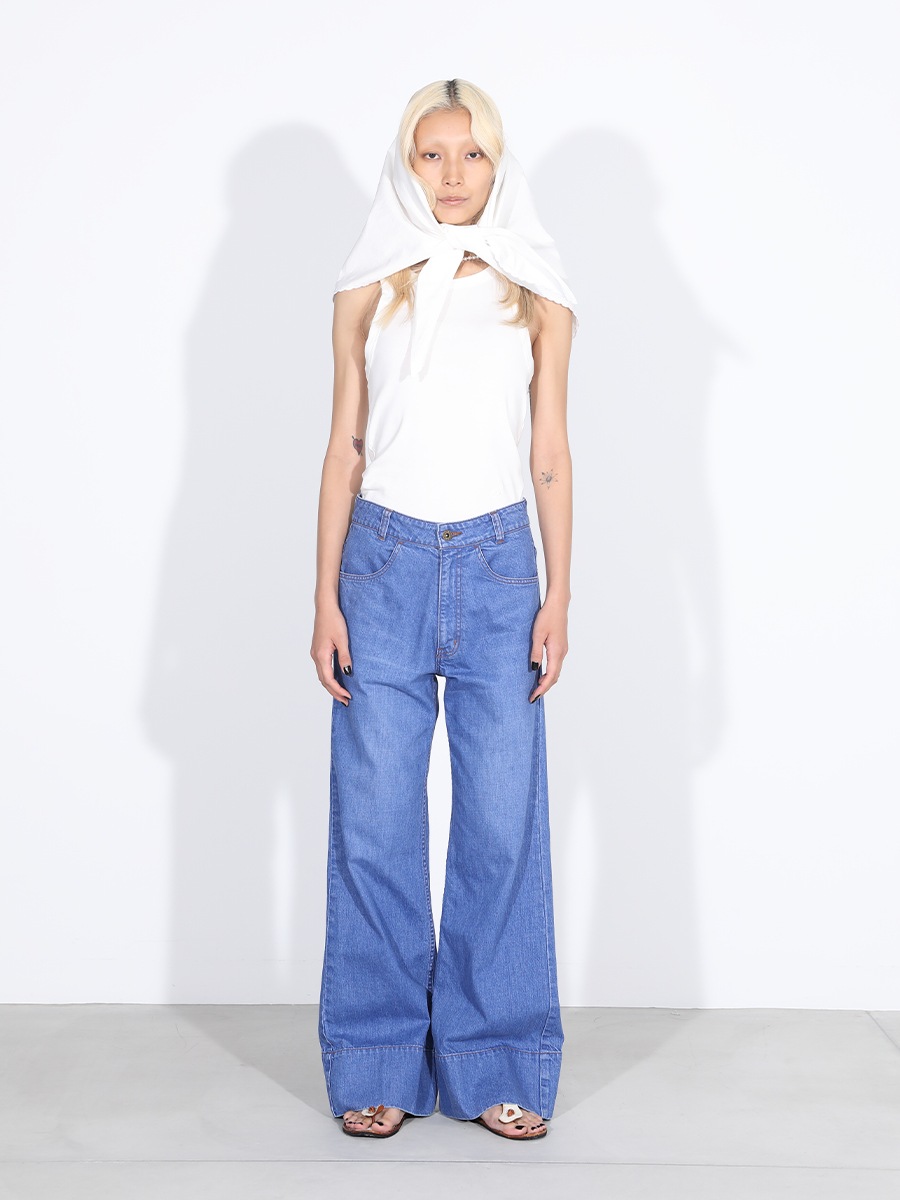 BAGGY FLARE PANTS DENIM
