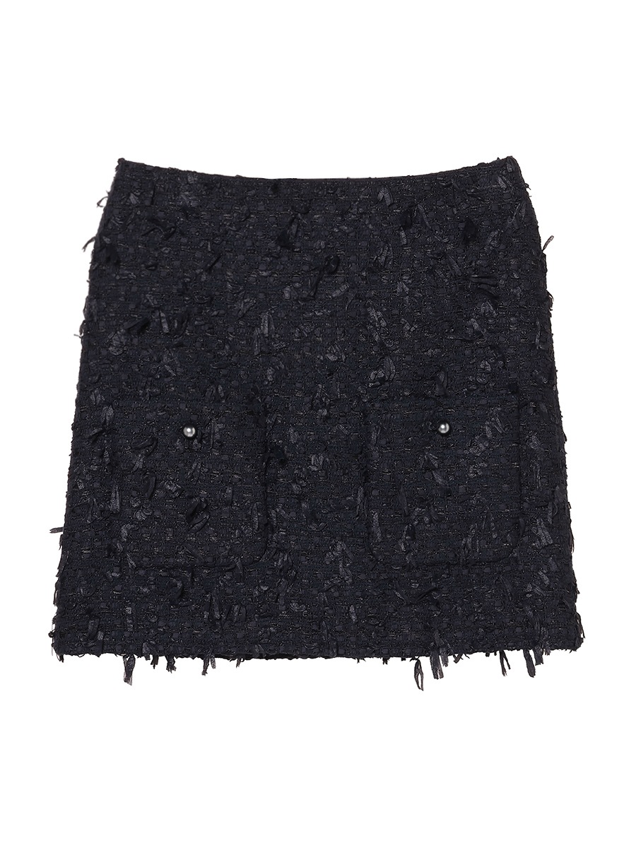 LOW WAIST PATCH-P MINI SK RIBBON TWEED