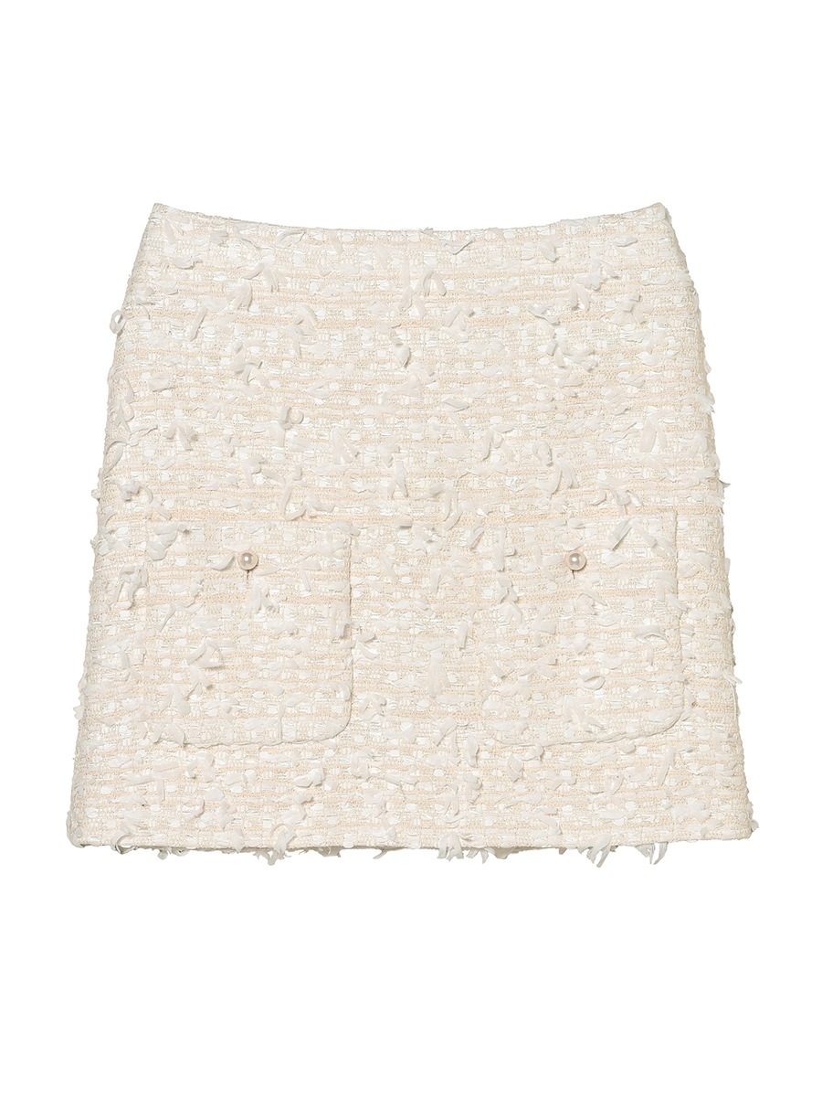 LOW WAIST PATCH-P MINI SK RIBBON TWEED
