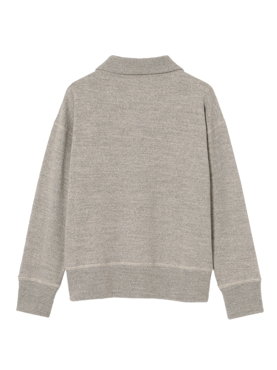 ◇新品◇【AMERICANA】 HALF SLEEVE SWEAT ベージュ Women Half Zip Oversized Sweatshirts Quarter Zip Pullover