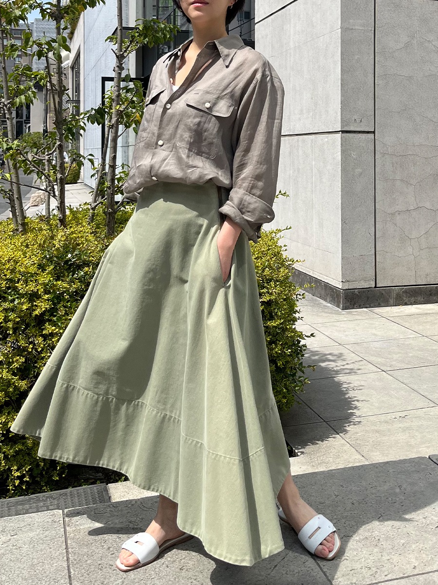 MADISONBLUE 近年 ミモレフレア バックサテンスカート カスタム対象商品＞MI-MOLLET FLARE BACK SATIN SK | CUSTOM EVENT