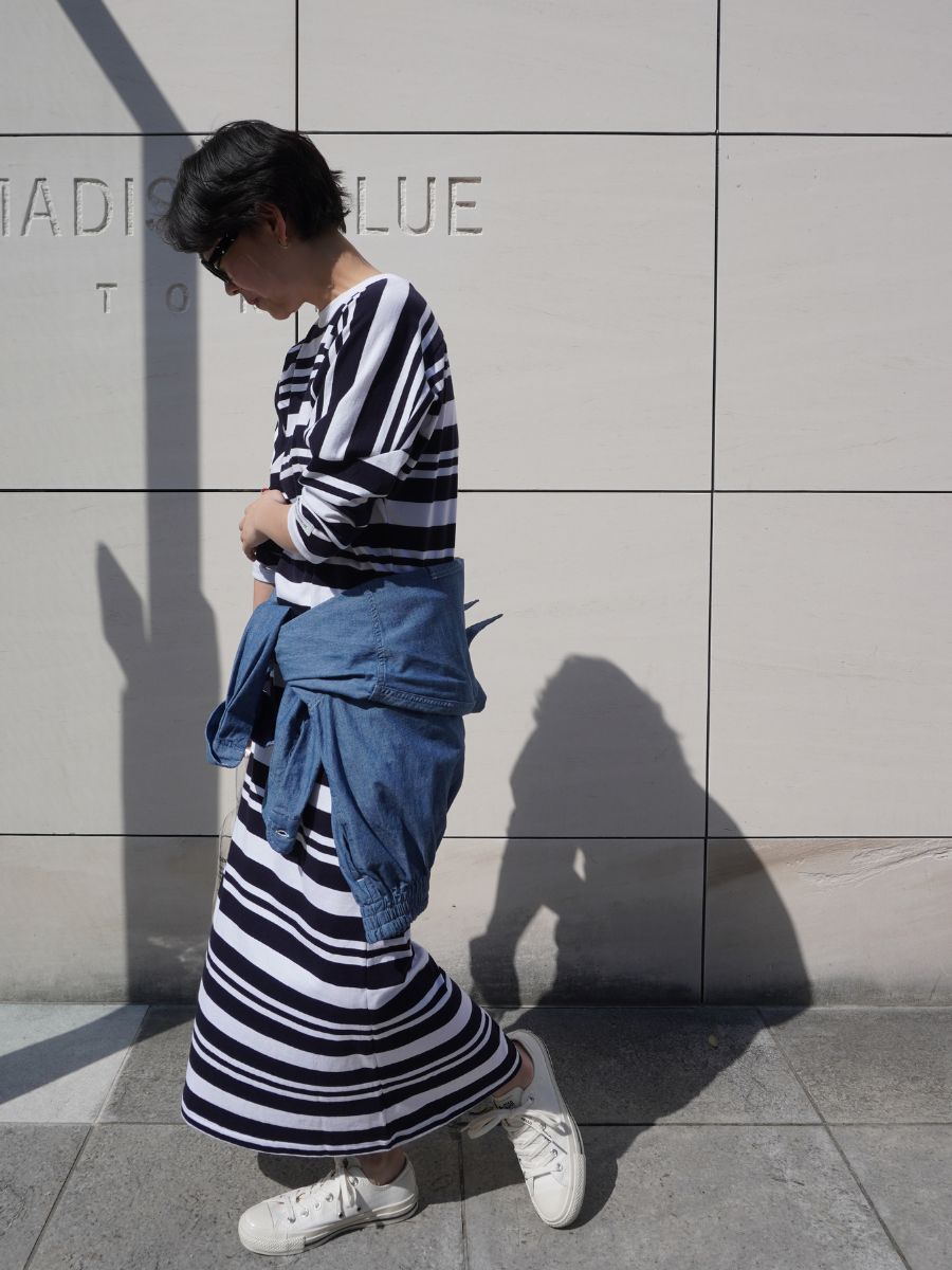 ワンピース MADISONBLUE MARINE BORDER FOOTBALL OP MARINE BORDER FOOTBALL OP | CUT&SEWN | MADISONBLUE