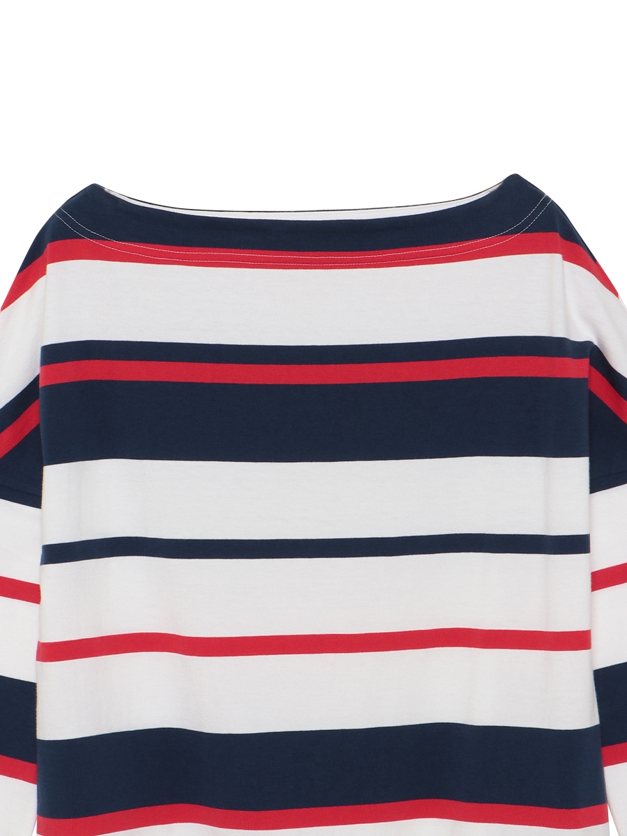 MARINE BORDER BOAT NECK L/S TEE