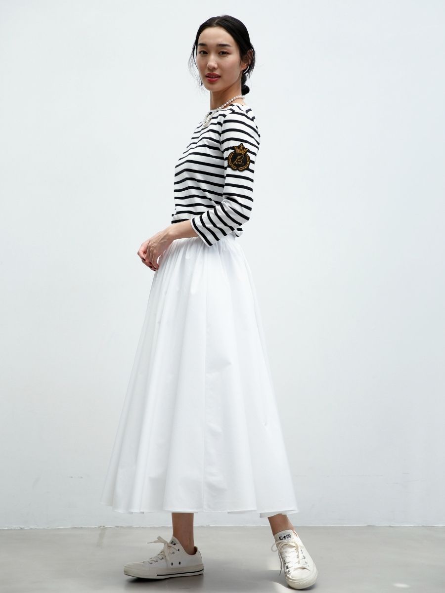 BOAT NECK COMPACT L/S TEE BORDER | ALL | MADISONBLUE