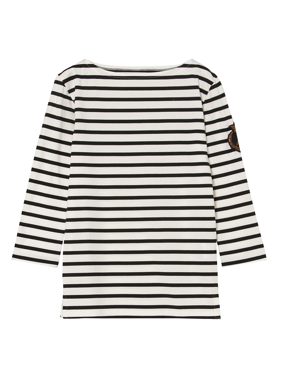 BOAT NECK COMPACT L/S TEE BORDER