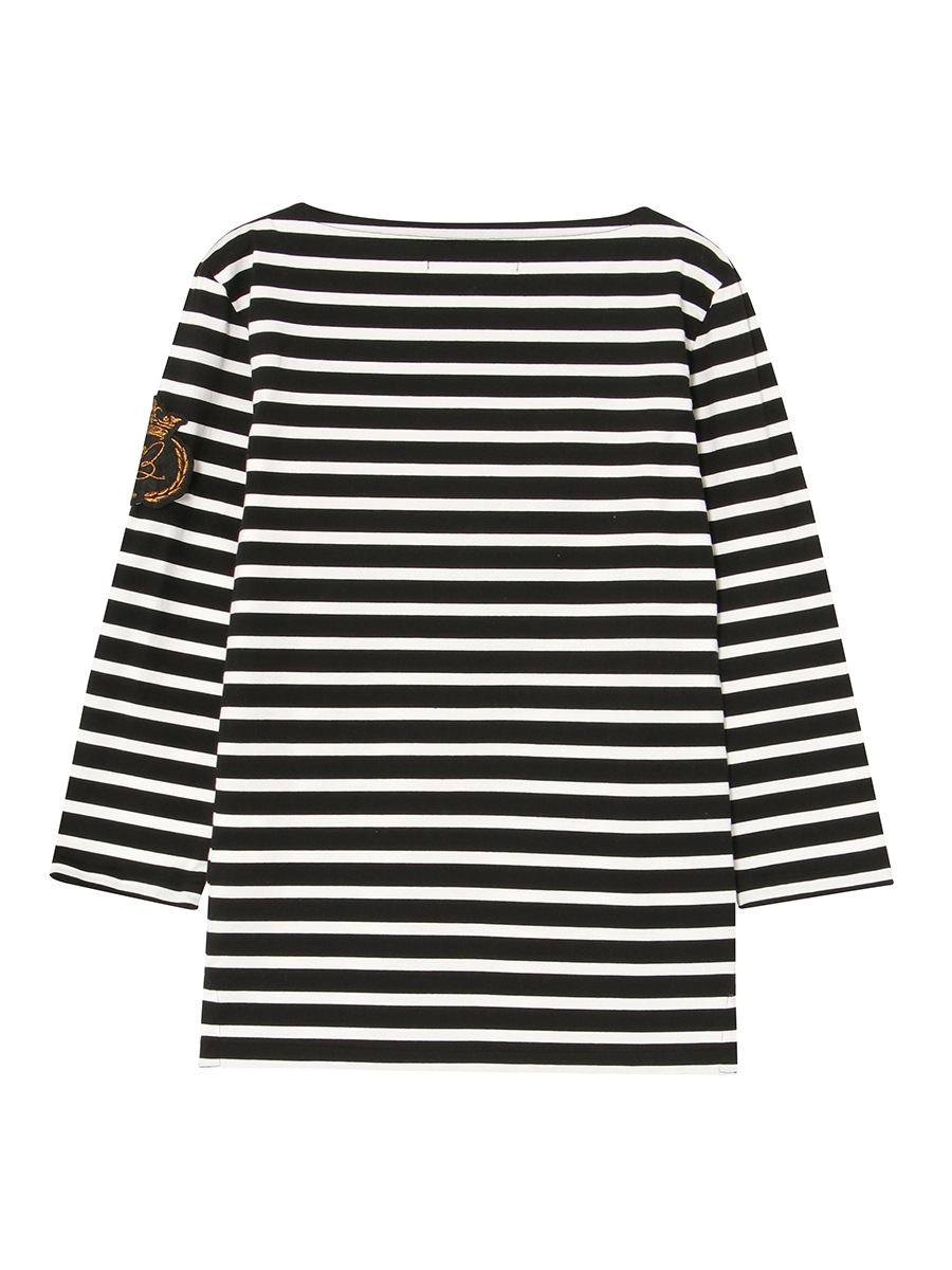 BOAT NECK COMPACT L/S TEE BORDER