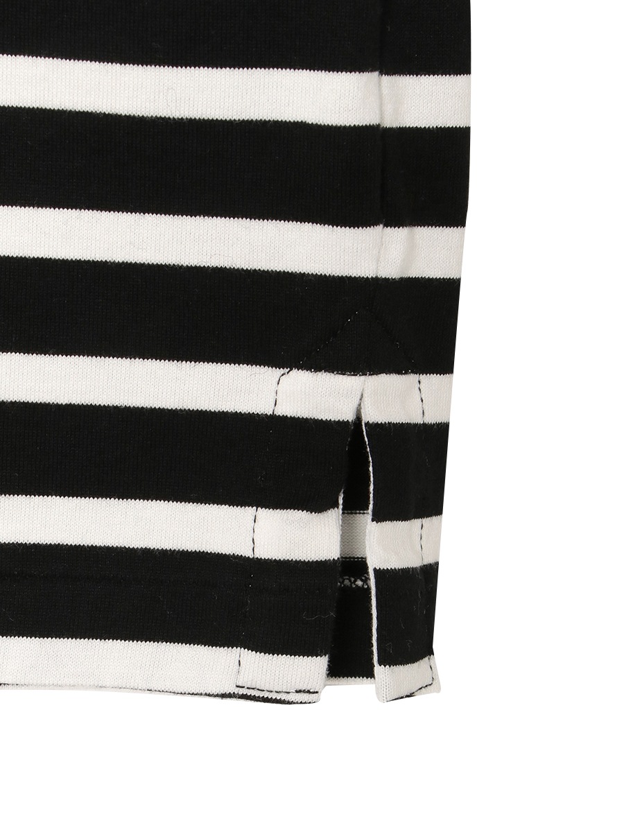 BOAT NECK COMPACT L/S TEE BORDER
