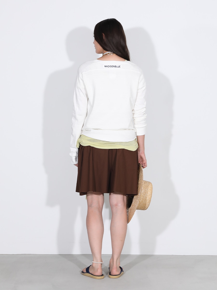 VOLUME GATHER SHORTS TYPEWRITER