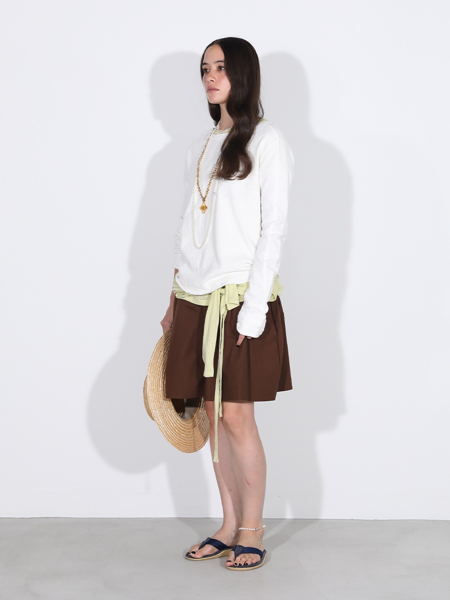 VOLUME GATHER SHORTS TYPEWRITER