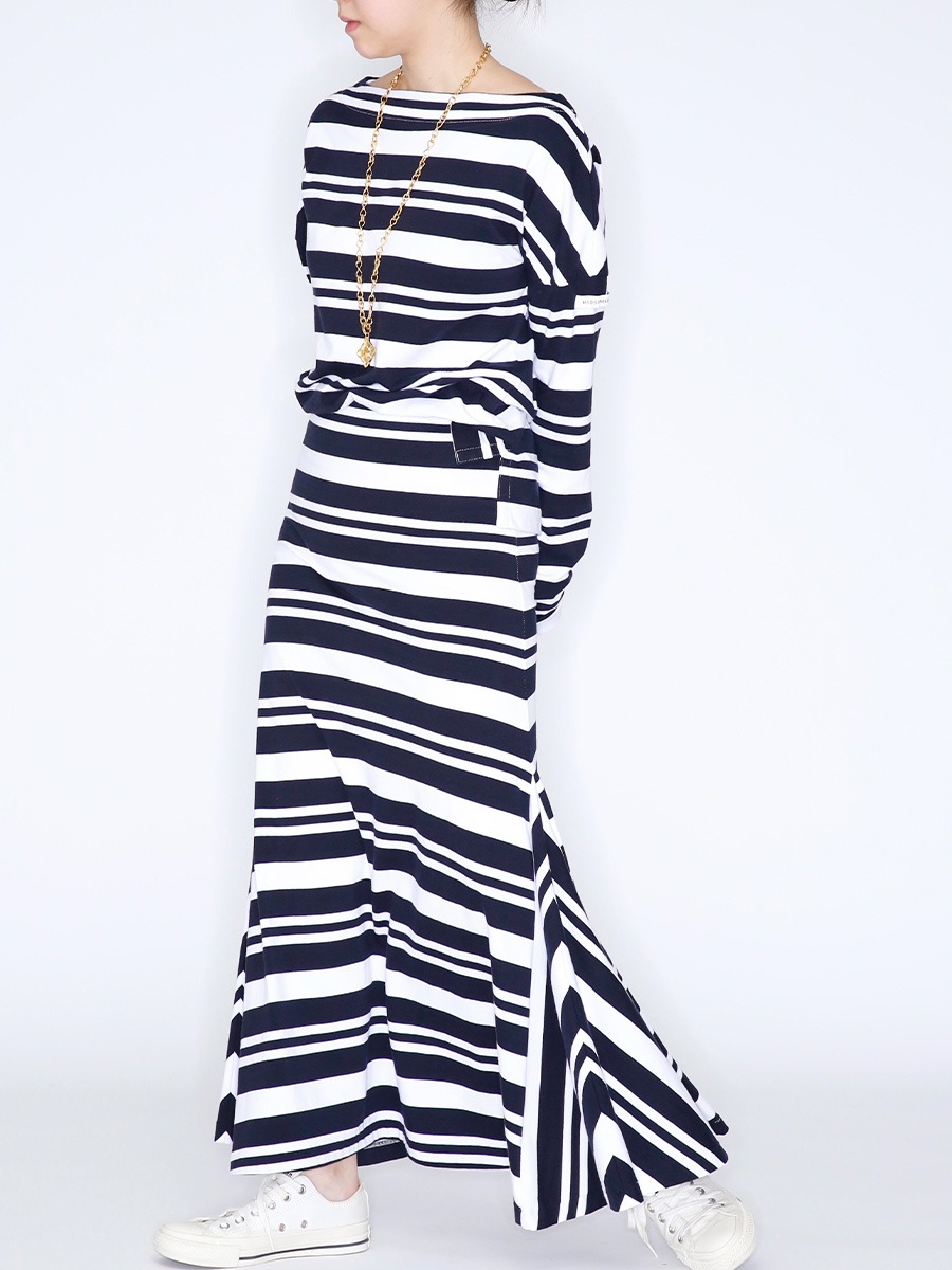 スカート MARINE BORDER SIDE PANEL MAXI SK MARINE BORDER SIDE PANEL MAXI SK | SEASON | MADISONBLUE