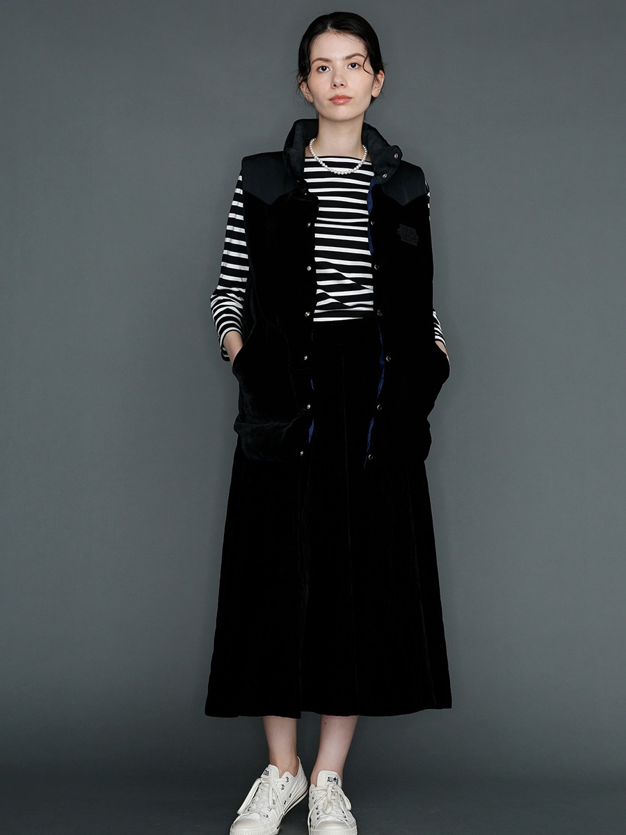 DOWN VEST FEATHER VELVET