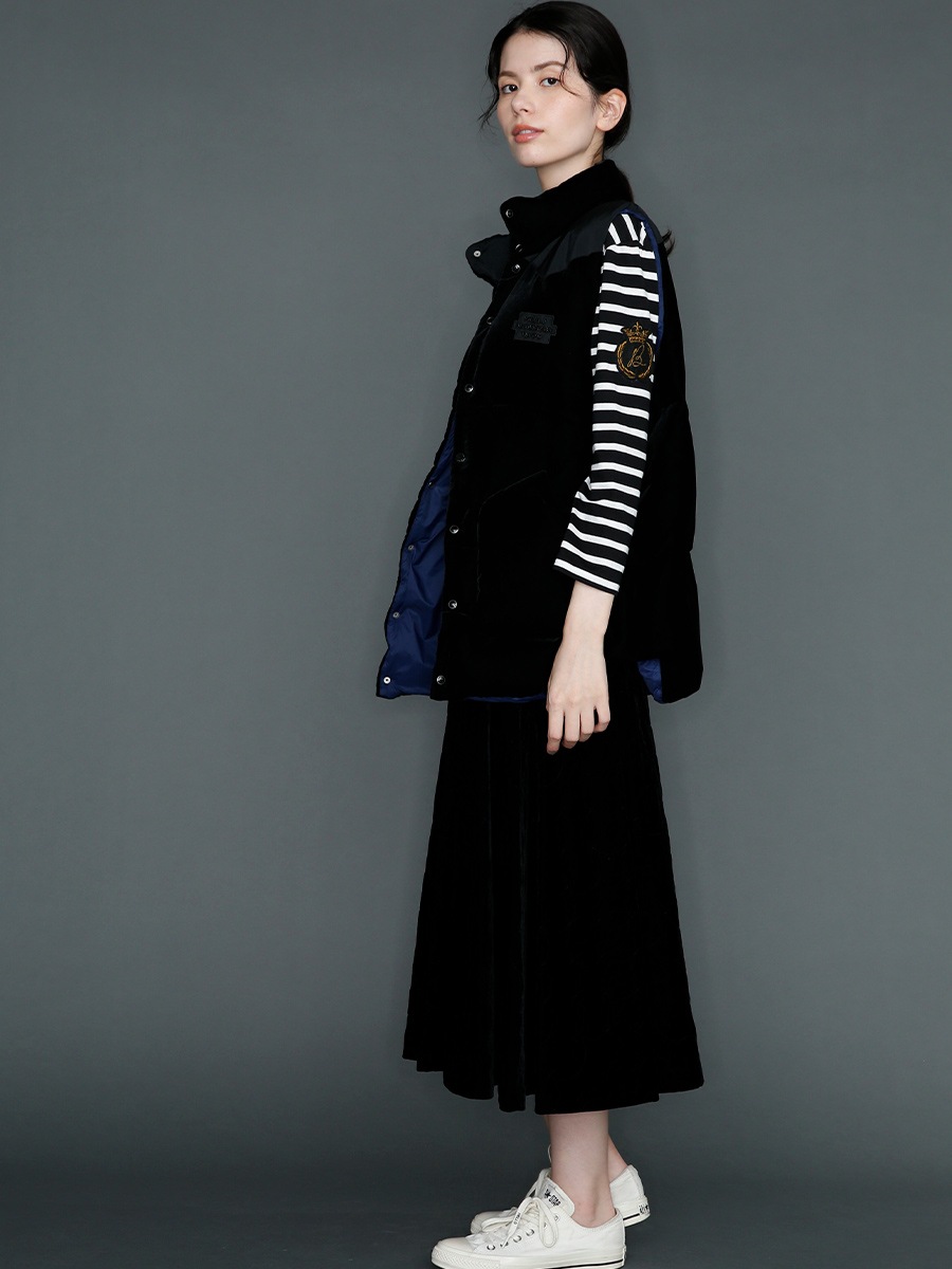 DOWN VEST FEATHER VELVET