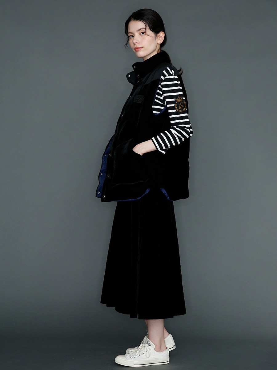 DOWN VEST FEATHER VELVET