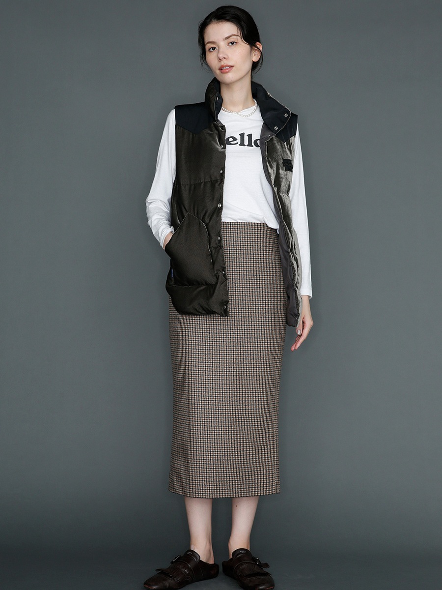 DOWN VEST FEATHER VELVET