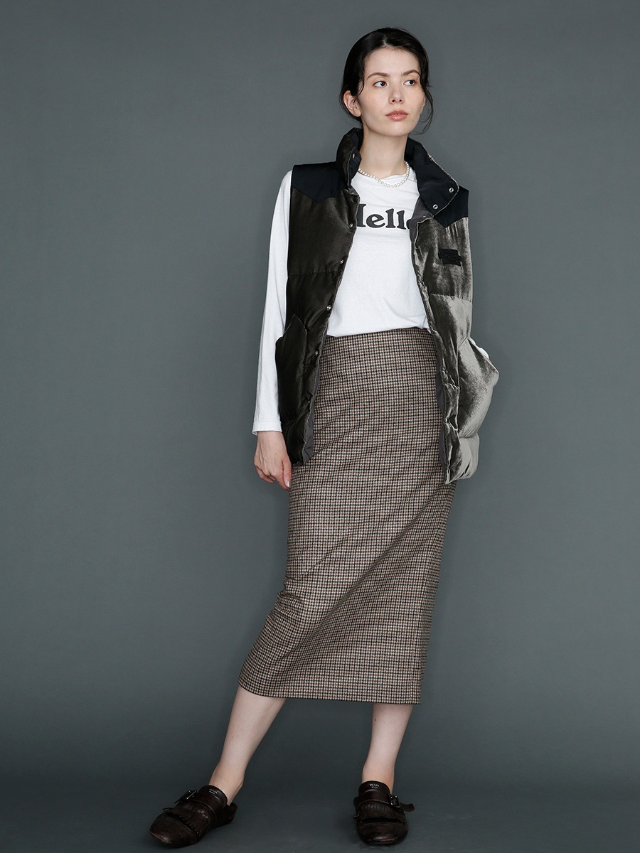 DOWN VEST FEATHER VELVET