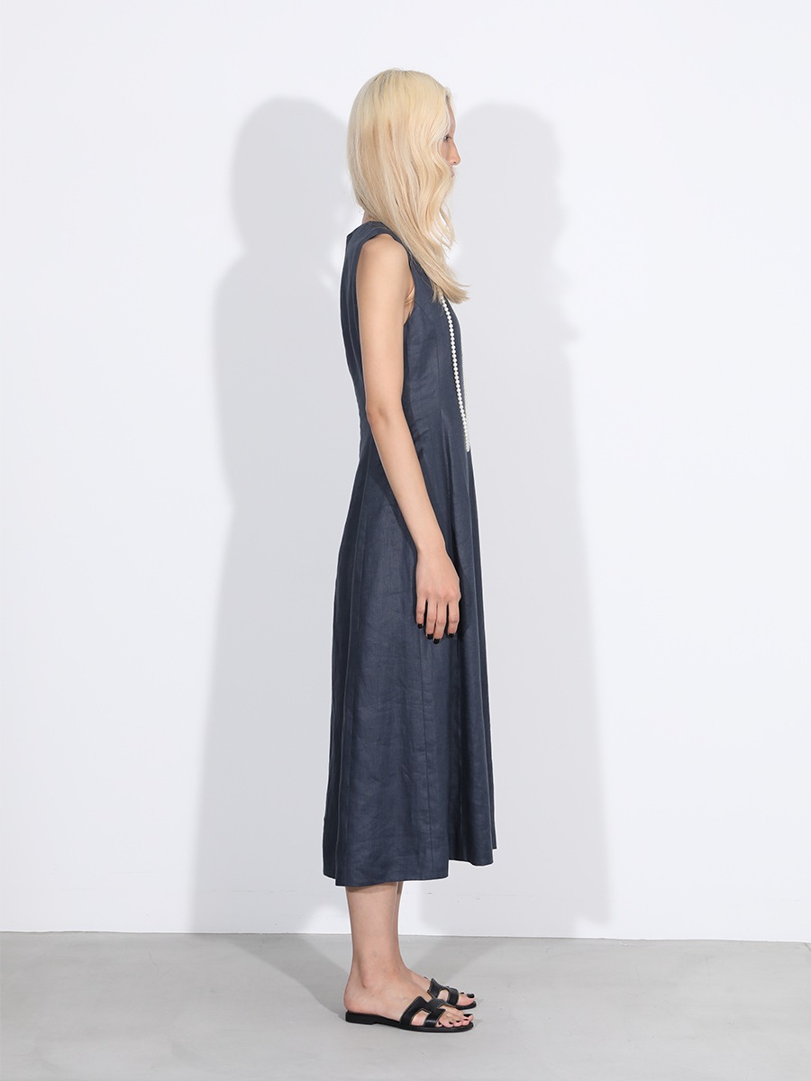 SLEEVELESS DRESS LINEN