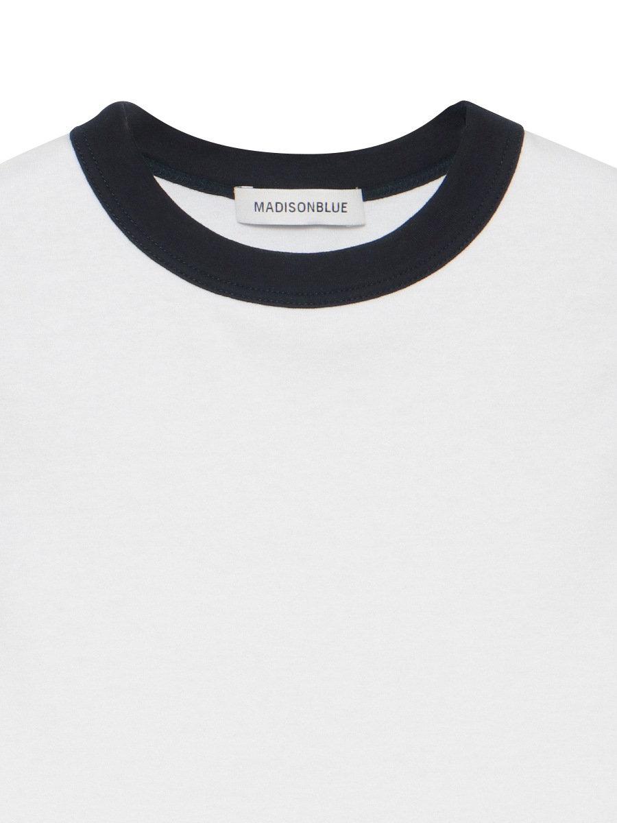 BI-COLOR TRIM CREW NECK TANK